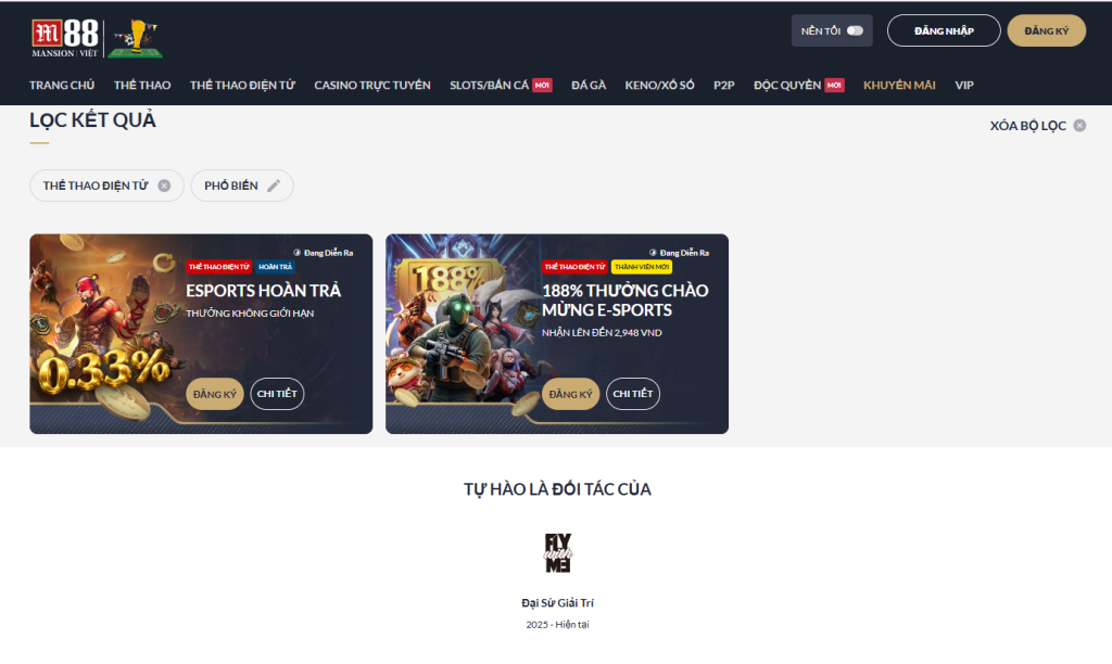khuyến mãi esport M88