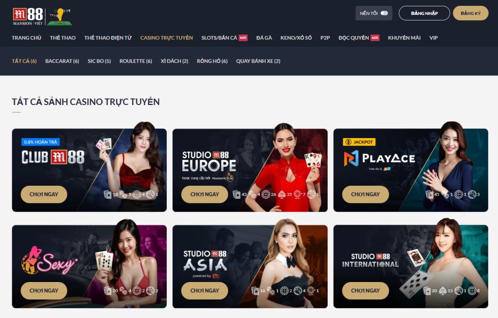 sảnh casino trực tuyến M88