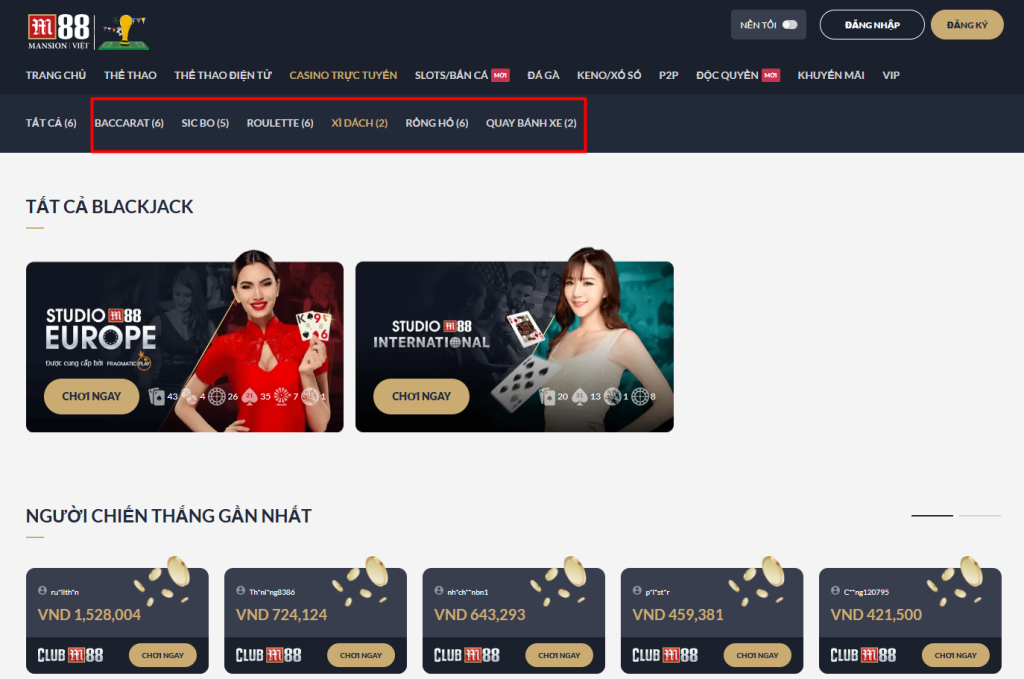 top game casino online M88