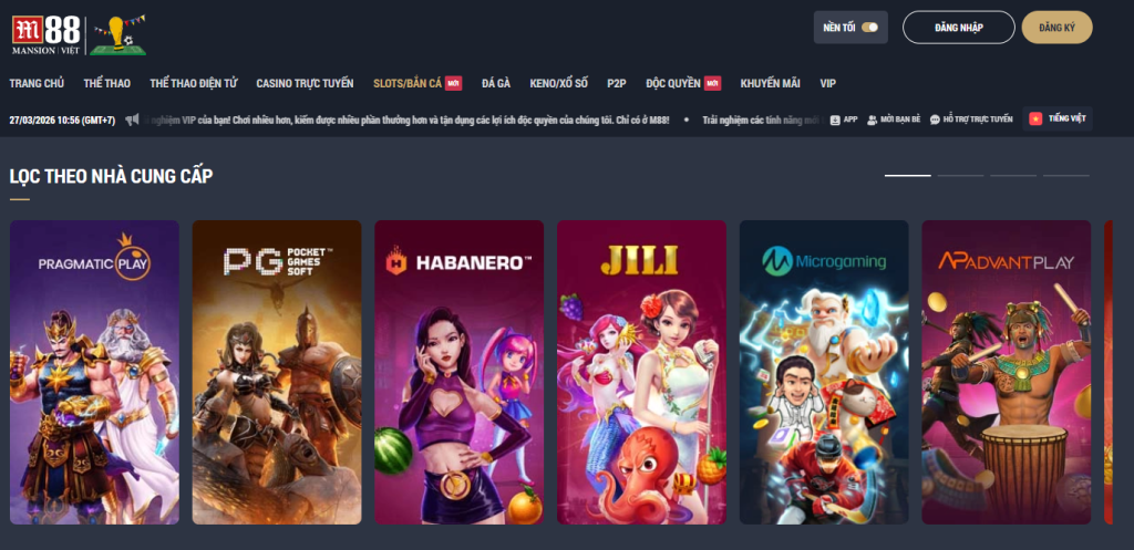 các nhà cung cấp M88 slots